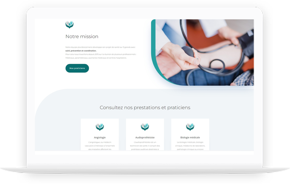 Site vitrine de Medivie réalisé par DC DIGITAL - Laptop