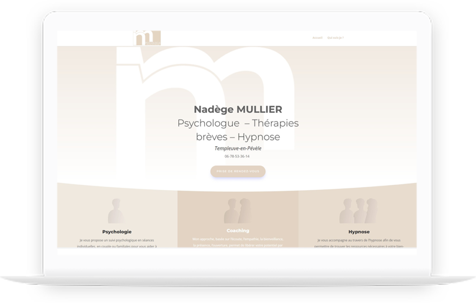 Site vitrine de Nadège Mullier réalisé par DC DIGITAL - Laptop