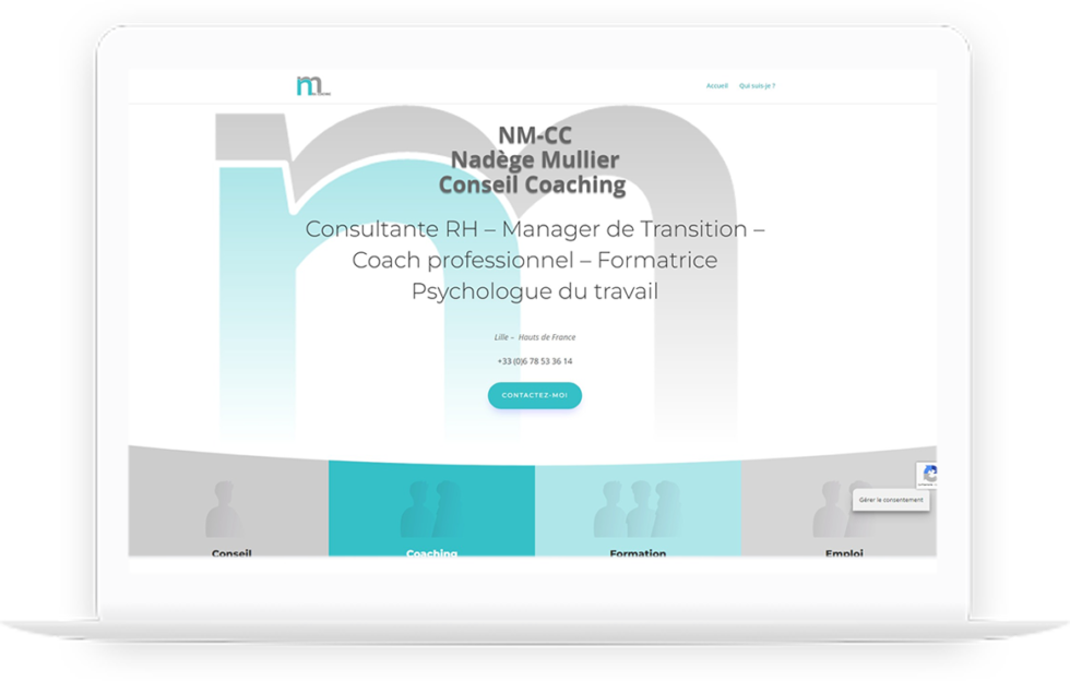 Site vitrine de Nadège Mullier réalisé par DC DIGITAL - Laptop