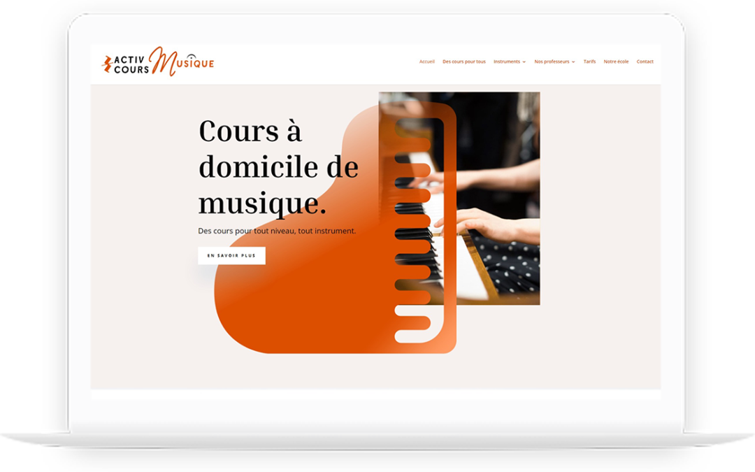 Site vitrine de Activ'Cours Musique réalisé par DC DIGITAL - Laptop