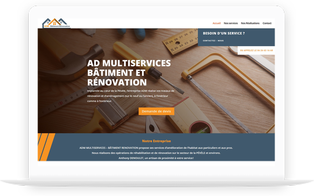 Création d’un site web pour ADM Bâtiment