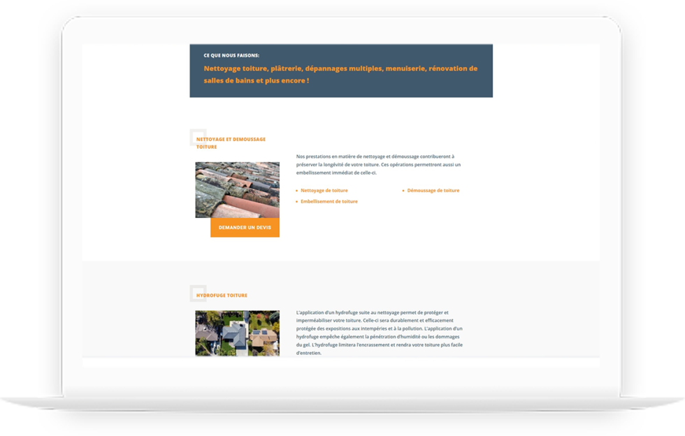 Site vitrine de ADM Bâtiment réalisé par DC DIGITAL - Laptop