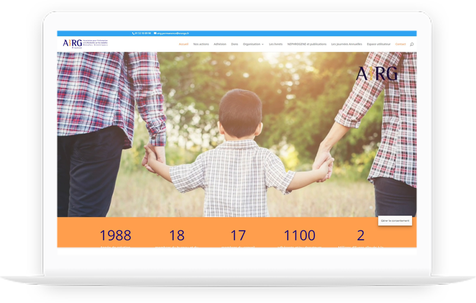 Site vitrine de AIRG réalisé par DC DIGITAL - Laptop