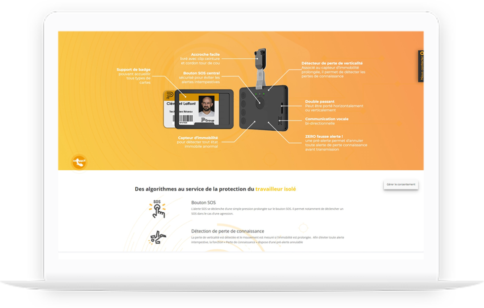 Site vitrine de GeoSecure réalisé par DC DIGITAL - Laptop