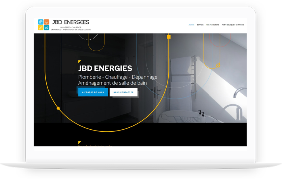 Site vitrine de JBD Energies réalisé par DC DIGITAL - Laptop