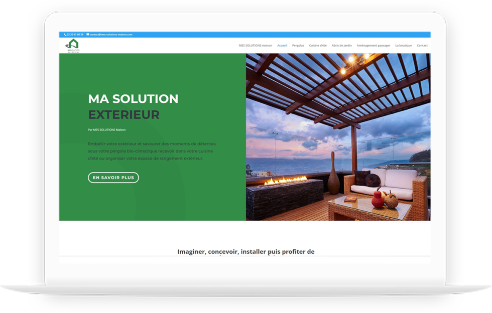 Site vitrine de ma solution extérieur réalisé par DC DIGITAL - Laptop