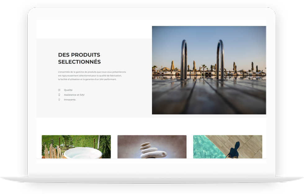 Site vitrine de ma solution piscine réalisé par DC DIGITAL - Laptop