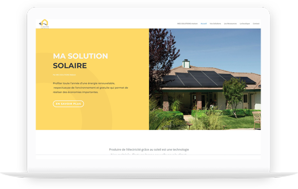 Site vitrine de ma solution solaire réalisé par DC DIGITAL - Laptop