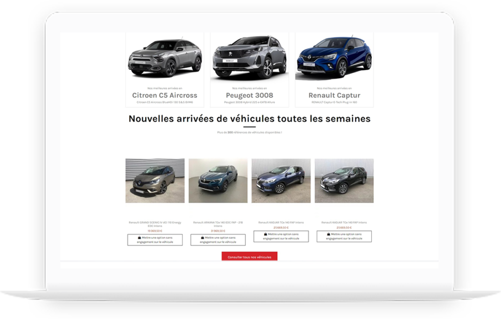 Site e-commerce de la Carrosserie BASILIENNE réalisé par DC DIGITAL - Laptop