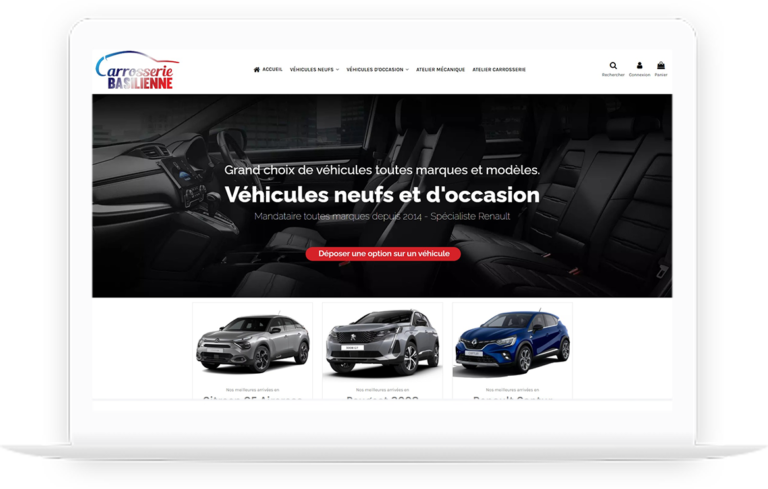 Site e-commerce de la Carrosserie BASILIENNE réalisé par DC DIGITAL - Laptop