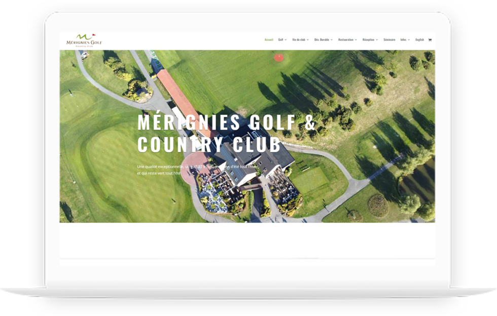 Site vitrine du golf de Merignies réalisé par DC DIGITAL - Laptop