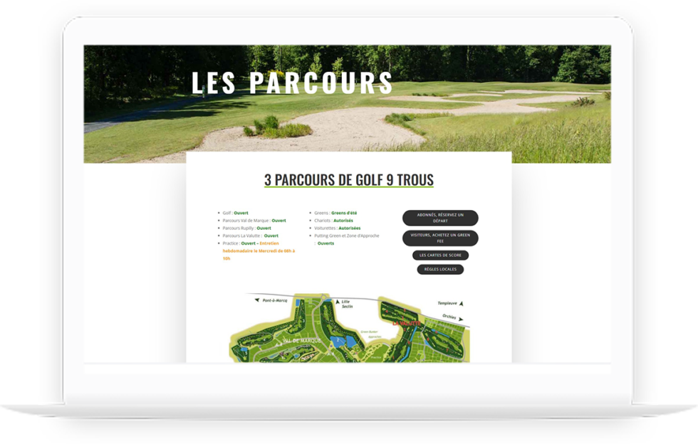 Site vitrine du golf de Merignies réalisé par DC DIGITAL - Laptop