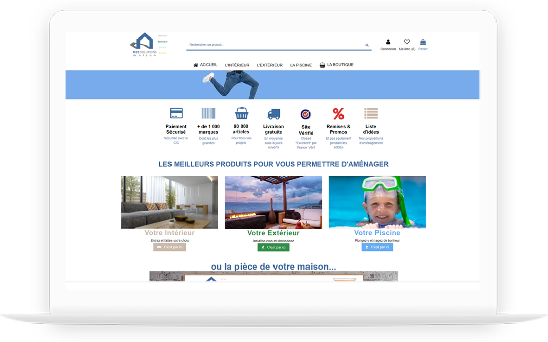 Site e-commerce de mes solutions maison réalisé par DC DIGITAL - Laptop