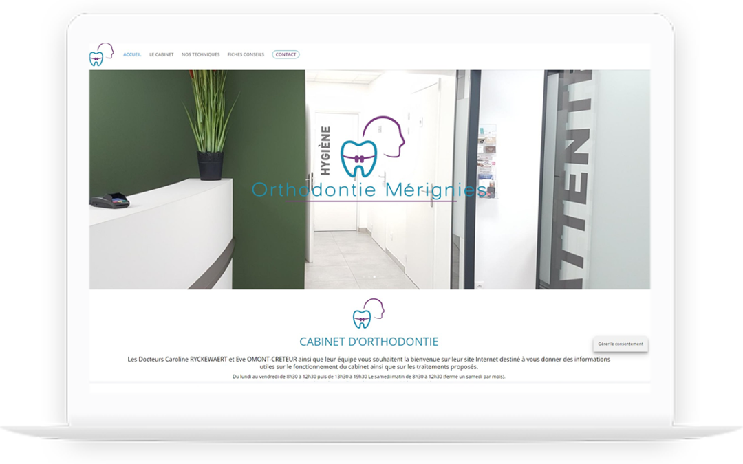Site vitrine d'un orthodontie de Mérignies réalisé par DC DIGITAL - Laptop