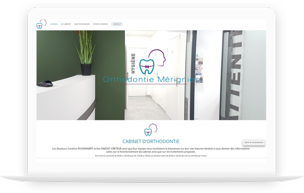 Site vitrine d'un orthodontie de Mérignies réalisé par DC DIGITAL - Laptop