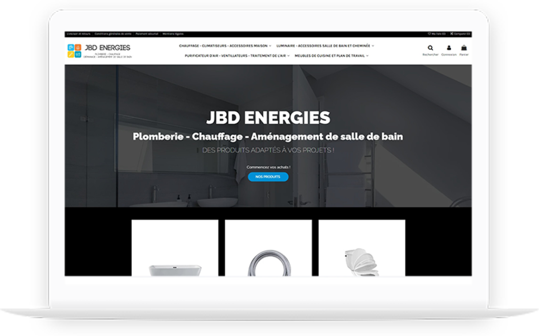 Site e-commerce de JBD Energies réalisé par DC DIGITAL - Laptop