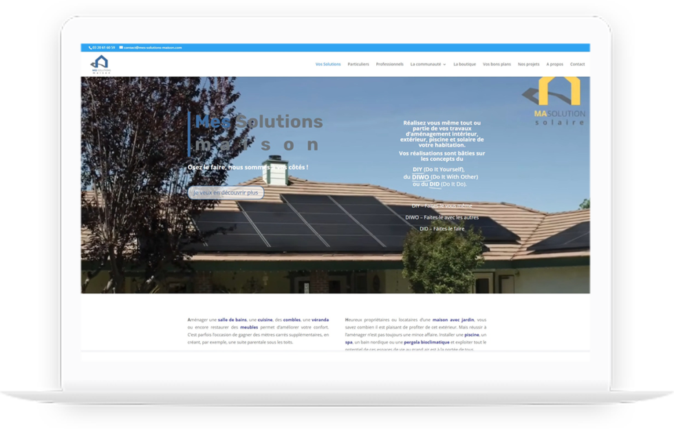 Site vitrine de mes solutions maison réalisé par DC DIGITAL - Laptop