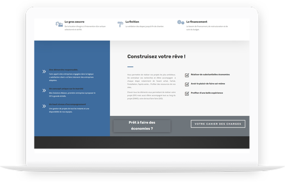 Site vitrine de mes solutions maison réalisé par DC DIGITAL - Laptop