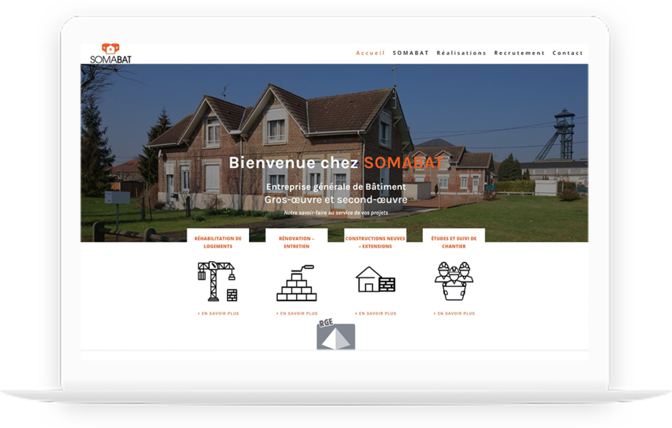 Site vitrine de SOMABAT réalisé par DC DIGITAL - Laptop