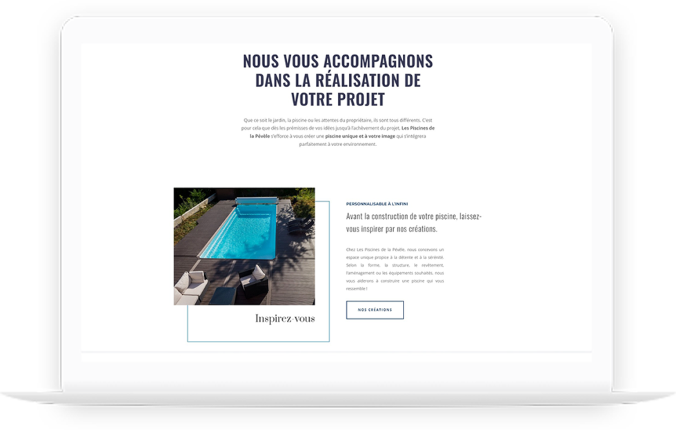 Site vitrine des piscines de la Pévèle réalisé par DC DIGITAL - Laptop