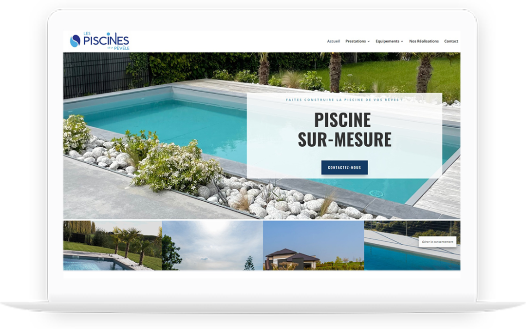 Site vitrine des piscines de la Pévèle réalisé par DC DIGITAL - Laptop