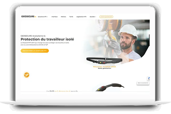 Présentation d'un site web réalisé par DC-DIGITAL : le site de Geosecure
