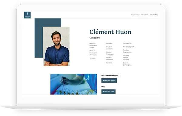 Présentation d'un site web réalisé par DC-DIGITAL : le site de Clément HUON