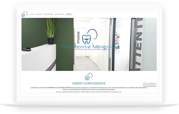 Présentation d'un site web réalisé par DC-DIGITAL : le site du cabinet d'orthodontie de Mérignies